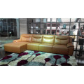 Leather Sofa Golden Color L Shape Leather Sofa